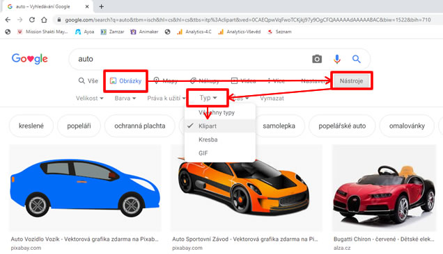 PJ01 hledani klipartu